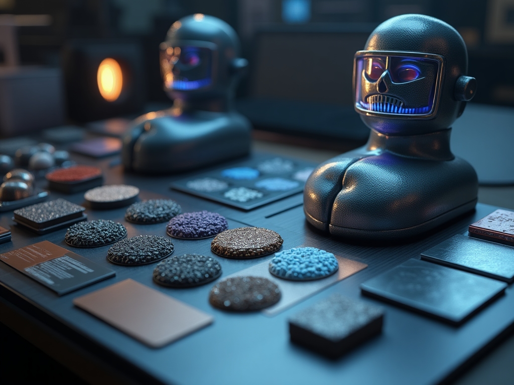 Artist creating PBR texture maps with multiple reference materials and texture painting software